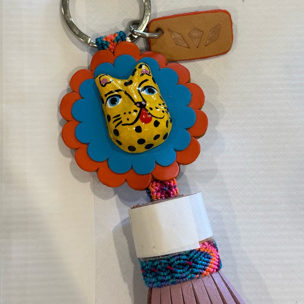 Consuela Multicolor Keychain with Leopard Design